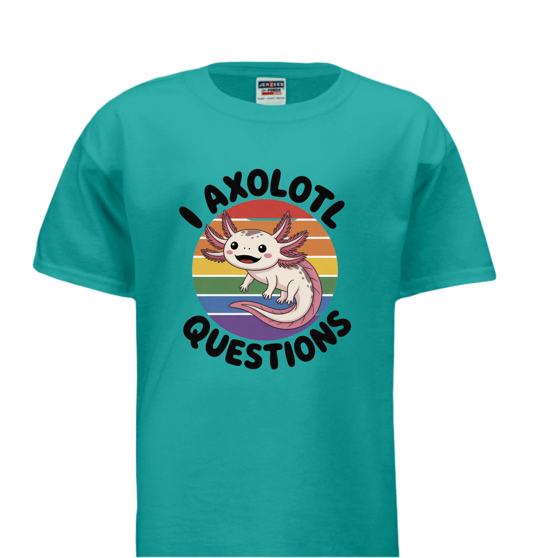 I Axolotl Questions Kids T-Shirt – Jerzees 29B Youth Dri-Power Active Tee