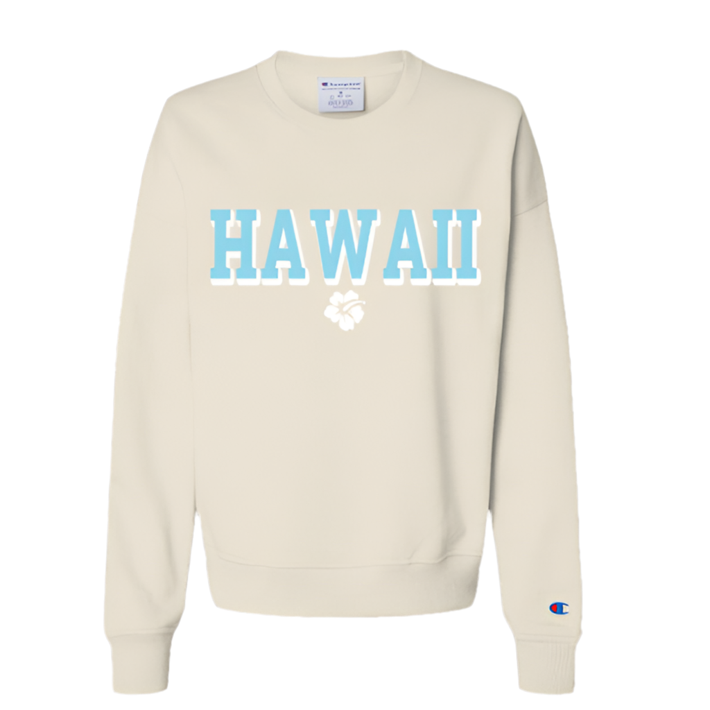 🌺 Hawaii Powerblend® Crewneck Sweatshirt – Champion Women’s Relaxed Fit