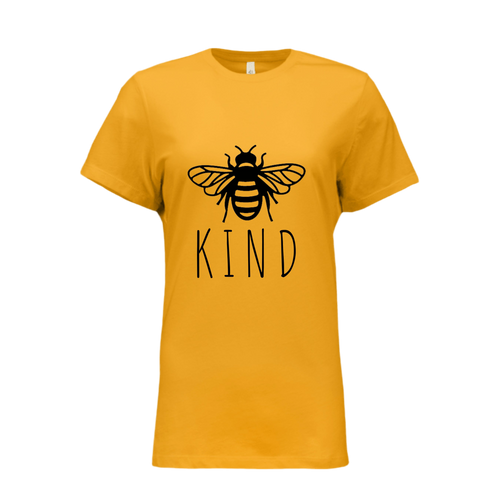 Bee Kind Women's T-Shirt – Cute & Funny Graphic Tee – Bella B6400 Relaxed Jersey Short Sleeve