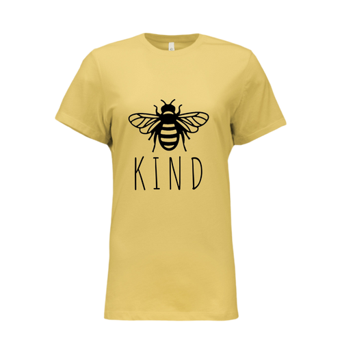 Bee Kind Women's T-Shirt – Cute & Funny Graphic Tee – Bella B6400 Relaxed Jersey Short Sleeve