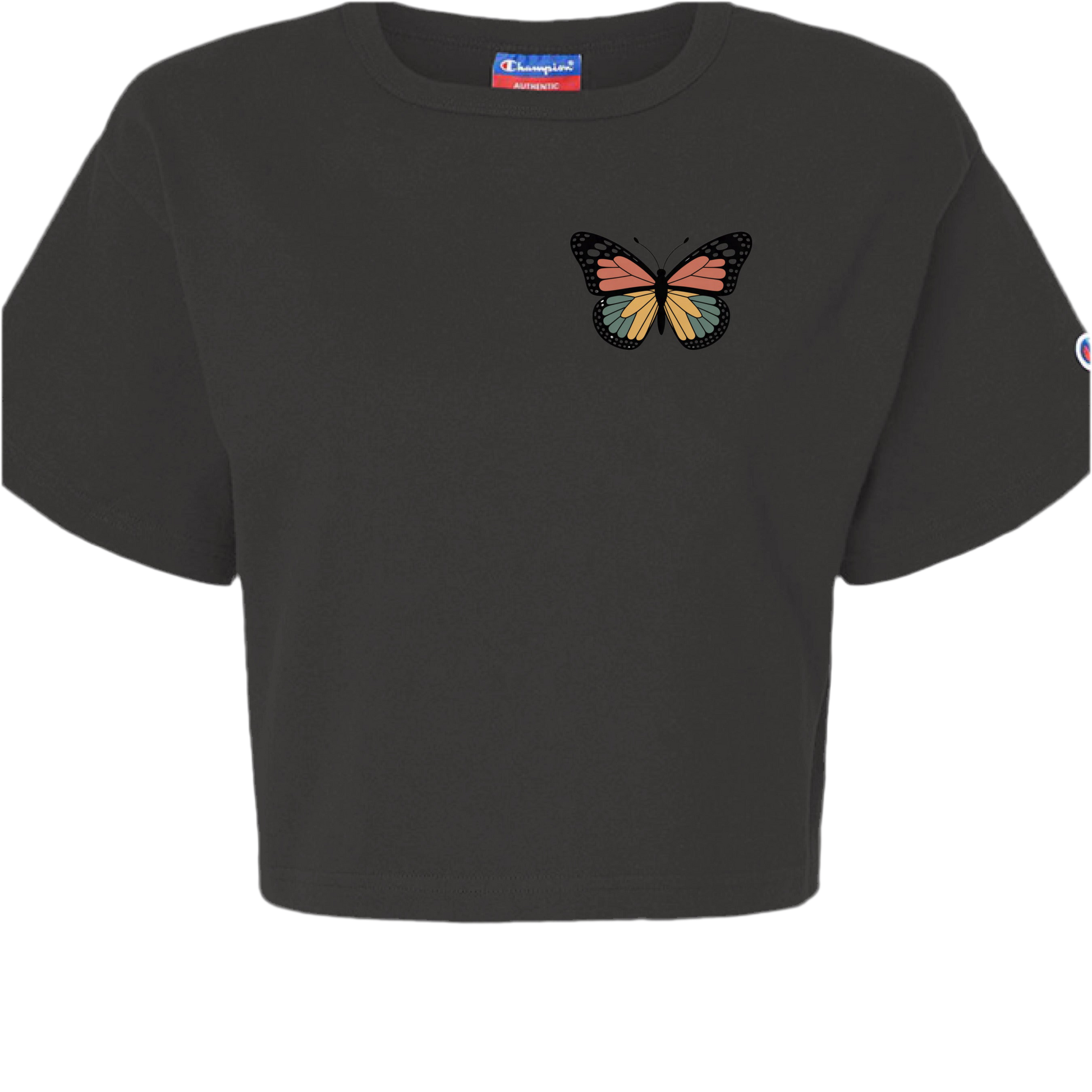 Butterfly Crop Top – Cute Aesthetic Graphic Tee for Women