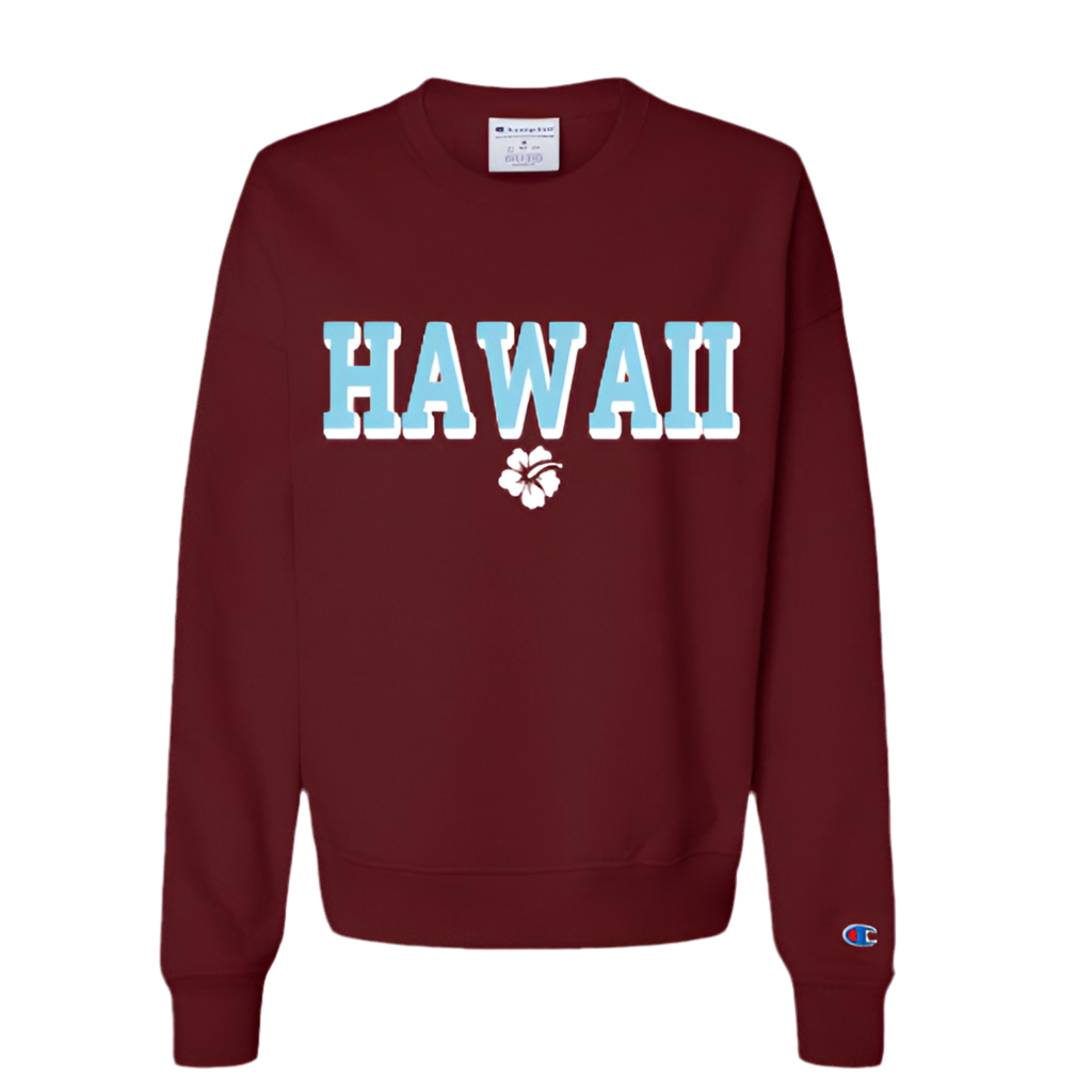 🌺 Hawaii Powerblend® Crewneck Sweatshirt – Champion Women’s Relaxed Fit