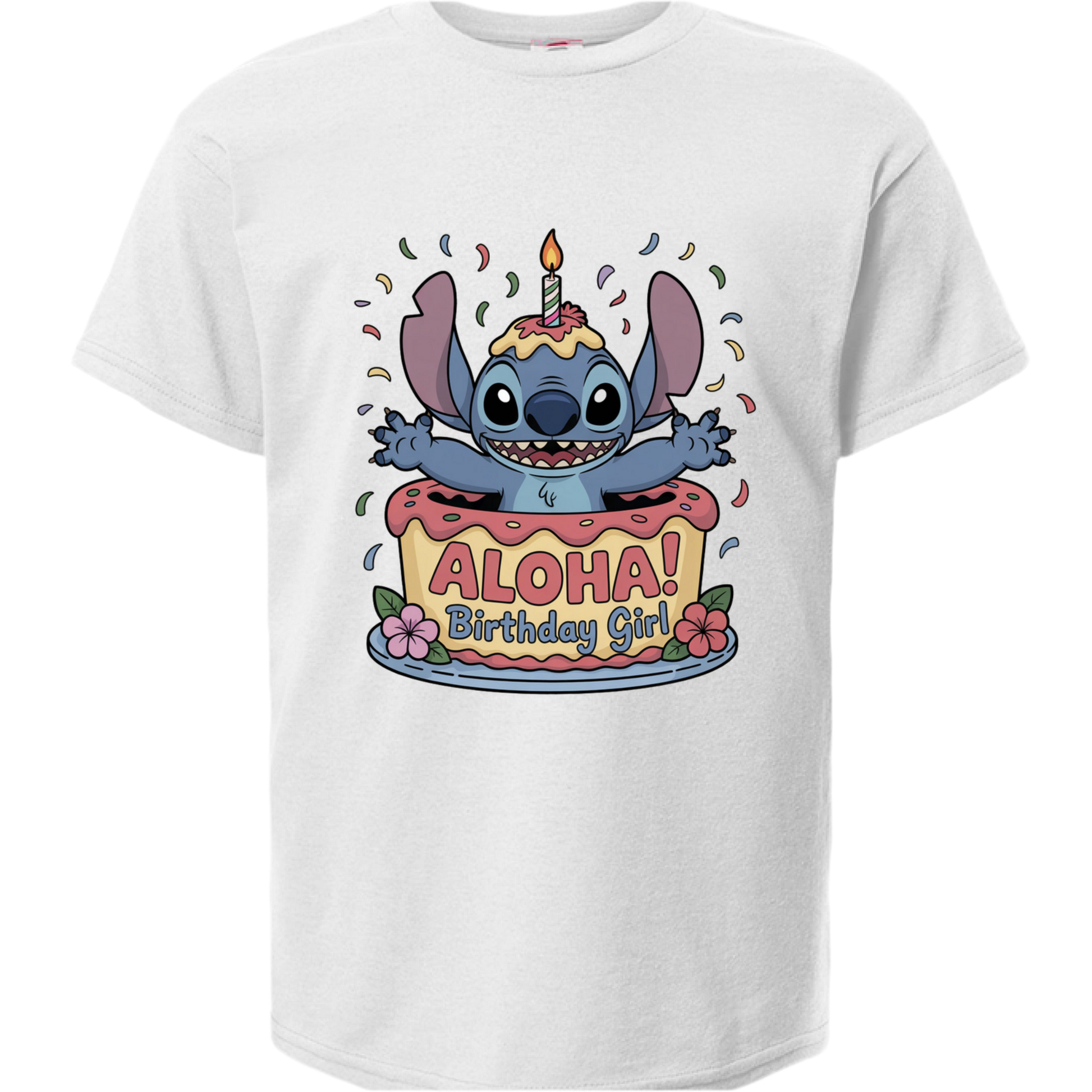 Kids Disney Junior Birthday Girl T-Shirt – Hanes 5480 Youth 5.2 oz. ComfortSoft Cotton T-Shirt