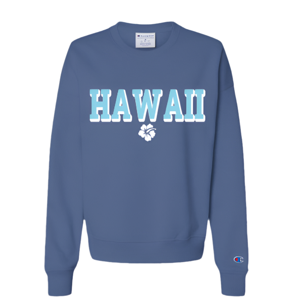 🌺 Hawaii Powerblend® Crewneck Sweatshirt – Champion Women’s Relaxed Fit