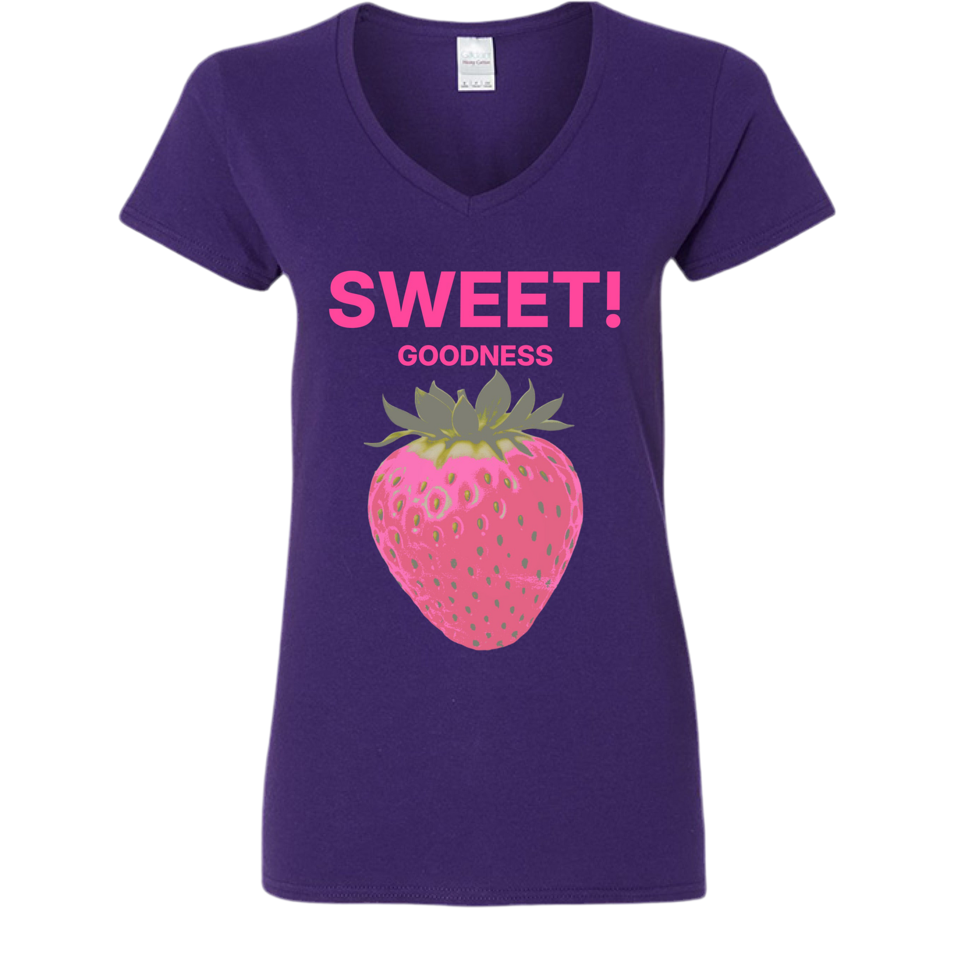 Sweet Goodness Strawberry – Vintage Summer Aesthetic Graphic Tee | Gildan G500VL Ladies’ V-Neck