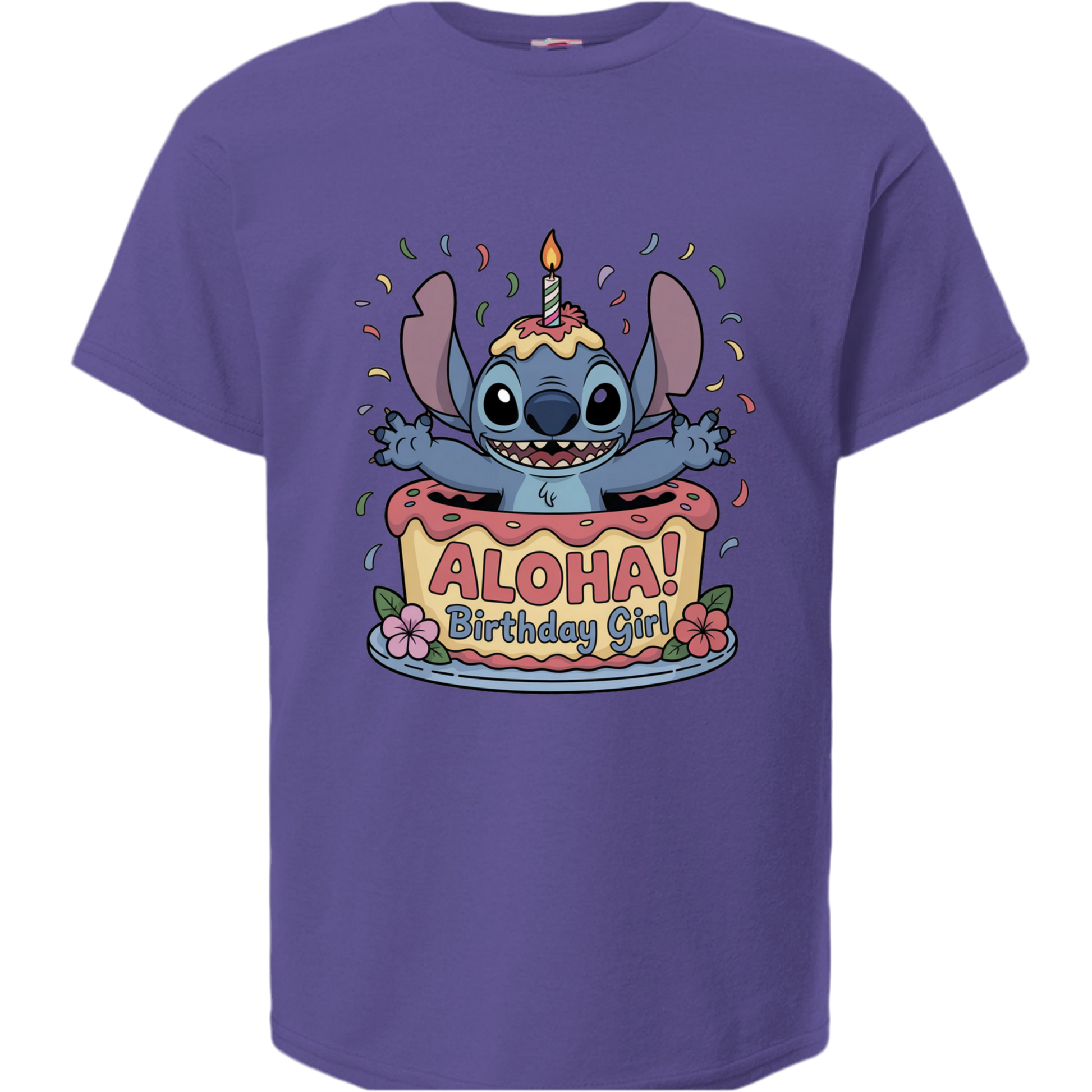 Kids Disney Junior Birthday Girl T-Shirt – Hanes 5480 Youth 5.2 oz. ComfortSoft Cotton T-Shirt