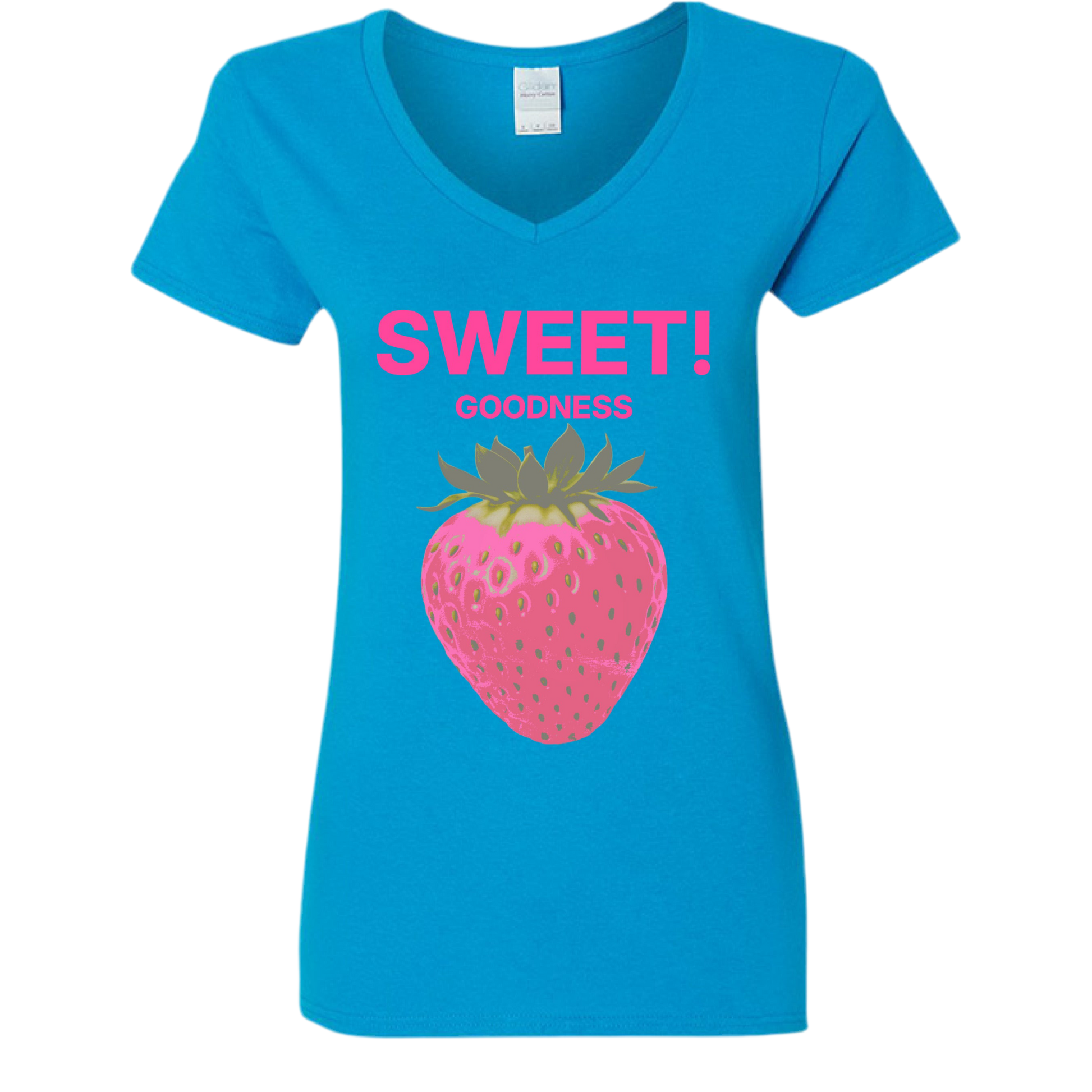 Sweet Goodness Strawberry – Vintage Summer Aesthetic Graphic Tee | Gildan G500VL Ladies’ V-Neck